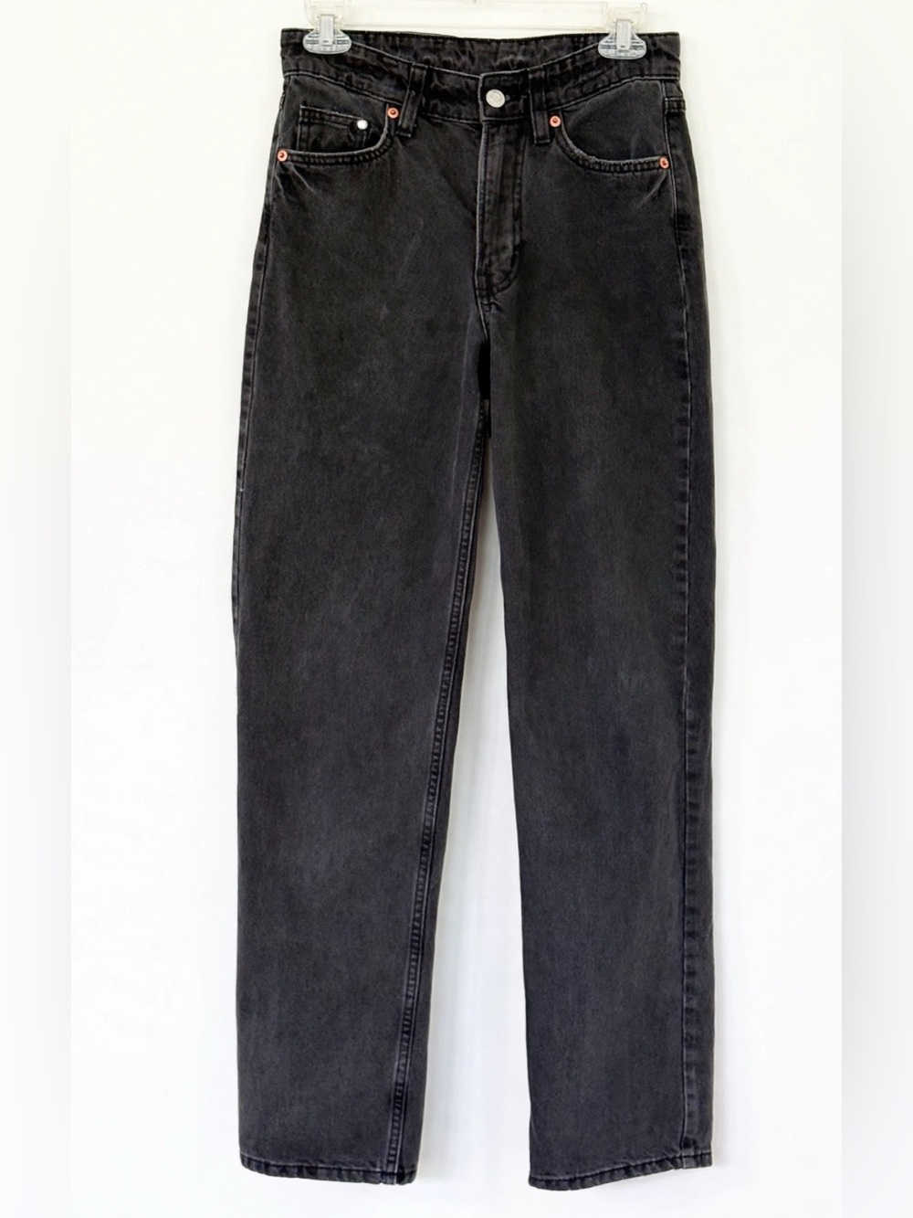 &Denim by H&M Baggy Jeans Women’s 0/25 Washed Black Low Rise Y2K